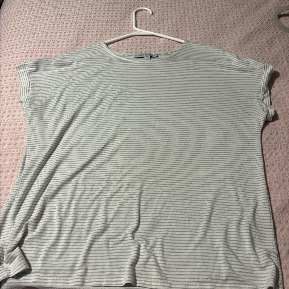 Green Envelope Light Gray Striped Tee